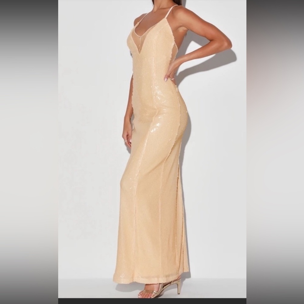 NWT Lulus Floor Length sequin dress S